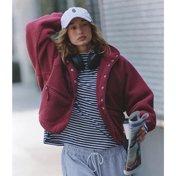 Hit The Slopes Fleece Jacket Color: Burgundy - Picture 3 of 4